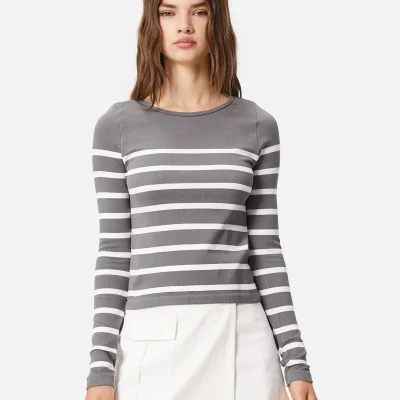 Cotton Long-Sleeve Striped T-shirt